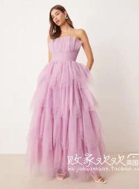 英国代购正品07.08 2025潮流导向 女装新款 设计薄纱礼服款连衣裙