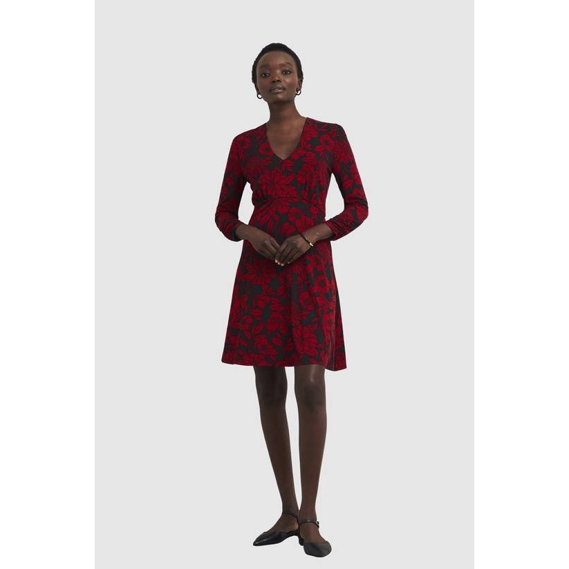 英国代购正品04.20 名品KM 女装新款 时尚印花长袖中长款连衣裙