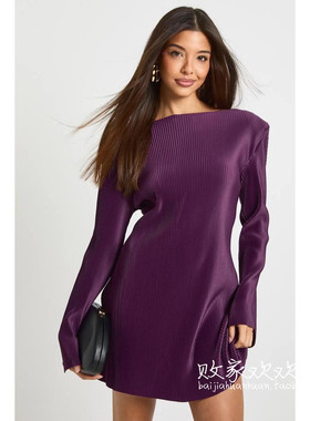 英国代购正品12.13 名品Boohoo 女装新款 时尚设计长袖迷人连衣裙