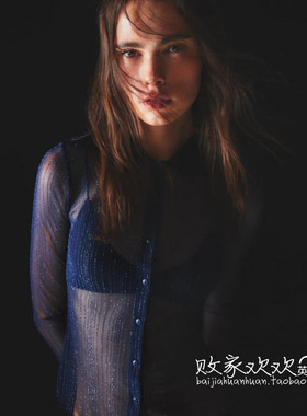 英国代购正品10.06 2025潮流导向 女装新款 翻领半透视长袖小衫