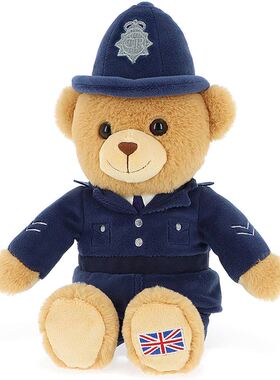 英国代购正品03.06 Keel Toys Keeleco London 伦敦警察熊 玩偶