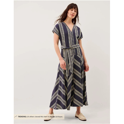 女装新款条纹长款显瘦连衣裙