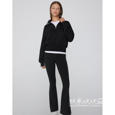 英国代购正品11.01 2025潮流导向 女装新款 半拉链深色长袖卫衣