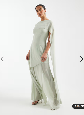 英国代购正品01.12 2026潮流导向 女装新款 设计飘带长款连衣裙