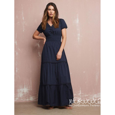 英国代购正品04.02 名品NEXT 女装新款 时尚深色长款百搭连衣裙