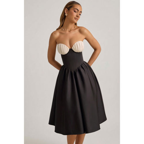 英国代购正品09.09 名品ohpolly 女装新款 抹胸掐腰长款连衣裙