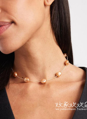 英国代购正品11.28 2025潮流导向 女装新款 珍珠设计满天星锁骨链