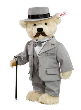 英国代购正品06.02 Hercule Poirot by Steiff 熊熊先生毛绒玩偶