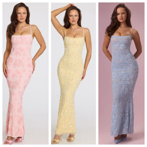 英国代购正品06.25 名品ohpolly 女装新款 吊带提花长款连衣裙