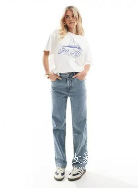 英国代购正品07.08 2025潮流导向 女装新款 休闲长款舒适牛仔裤