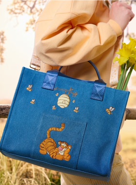 英国代购正品03.13 Disney迪士尼 Tigger跳跳虎牛仔托特包斜挎包
