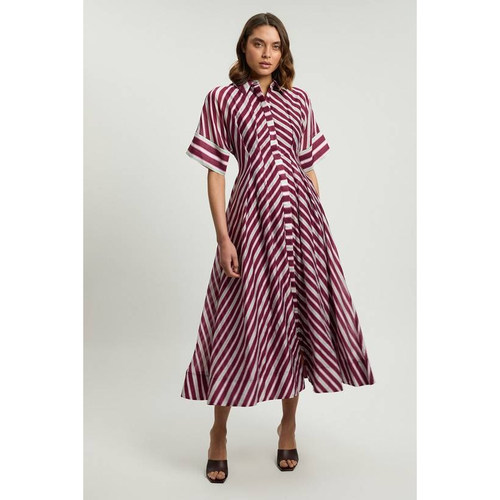 英国代购正品07.01 名品PL 女装新款 时尚衬衫斜纹长款百搭连衣裙