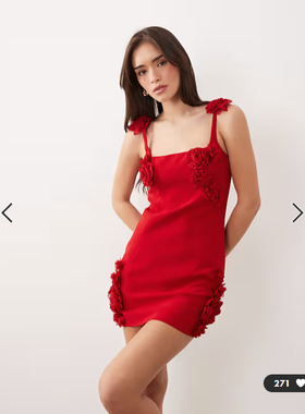 英国代购正品02.04 2026潮流导向 女装新款 设计花朵迷笛连衣裙