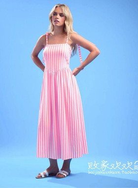 英国代购正品07.03 名品NEXT 女装新款 时尚吊带条纹长款连衣裙
