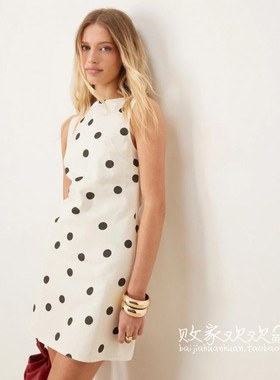 英国代购正品03.06 2025潮流导向 女装新款 时尚波点迷笛连衣裙