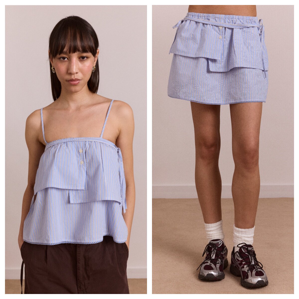 英国代购正品04.23 名品DM 女装新款 设计两式穿法裙子背心上衣