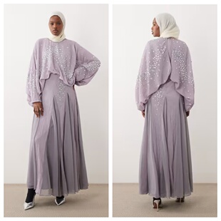 正品 新款 03.11 女装 设计闪亮披肩连衣裙 2026潮流导向 英国代购