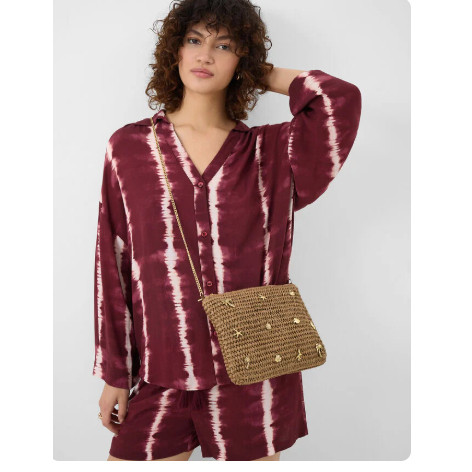 CharmRaffiaClutchBag