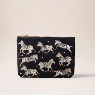 英国代购正品11.30 Zebra Dazzle Everyday Pouch 刺绣斑马收纳包