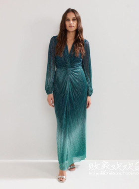 英国代购正品07.03 名品NEXT 女装新款 设计扭结渐变色连衣裙