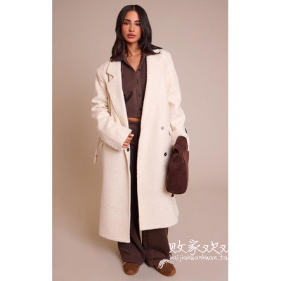 英国代购正品11.14 名品PL 女装新款 气质浅色长款百搭大衣