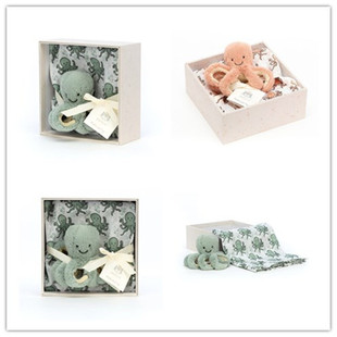 英国正品10.21 Jellycat Odell Octopus Gift Set 章鱼 毛绒玩偶