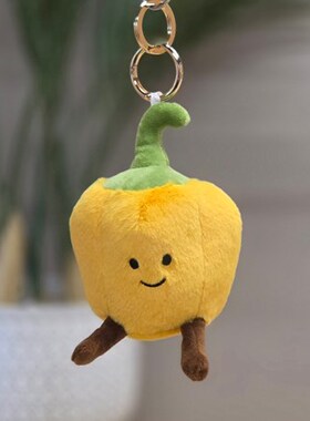 英国代购正品04.28 Plush Yellow Pepper Keyring 黄辣椒钥匙扣