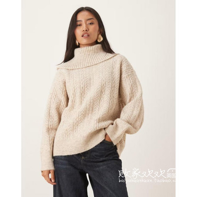 英国代购正品11.05 2025潮流导向 女装新款 小高领针织浅色毛衣