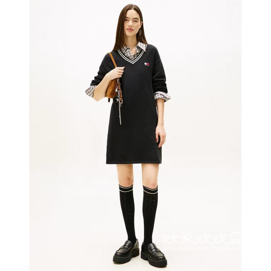 英国代购正品11.20 2025潮流导向 女装新款 标志针织中长款连衣裙