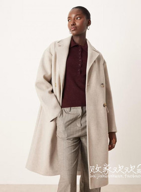 英国代购正品11.04 2025潮流导向 女装新款 翻领浅色中长款大衣