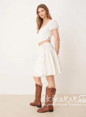 英国代购正品07.07 2025潮流导向 女装新款 浅色迷人百搭半身裙