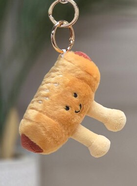 英国代购正品04.28 Plush Sausage Roll Keyring香肠卷钥匙扣包挂