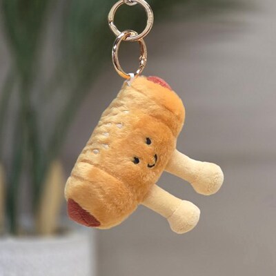 英国代购正品04.28 Plush Sausage Roll Keyring香肠卷钥匙扣包挂