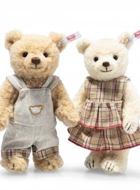 英国代购正品07.20 Steiff Sibling set史蒂夫·泰迪兄妹毛绒玩偶