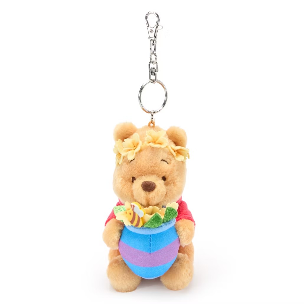 国内现货秒!05.16 Disney迪士尼 Winnie Pooh 花卉维尼熊钥匙扣