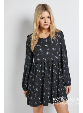 英国代购正品12.12 名品Boohoo 女装新款 设计印花迷人连衣裙