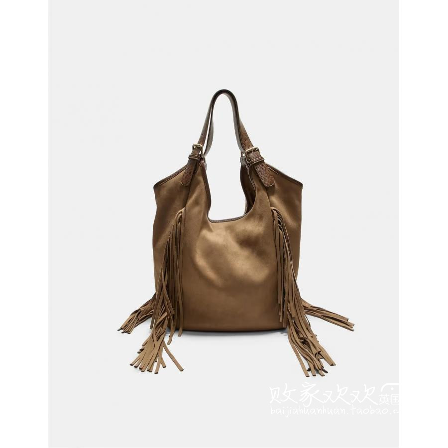 英国代购正品09.30 2025潮流导向 女包新款 流苏大容量百搭手提袋