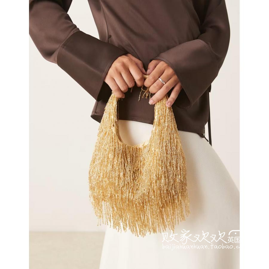 英国代购正品10.20 2025潮流导向 女包新款 设计流苏迷你手提包