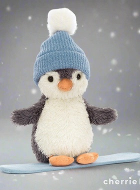 国内现货秒！ 12.24 jellycat Snowboarding 花生企鹅滑板玩偶