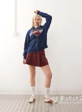 英国代购正品06.05 名品KM 女装新款 休闲连帽拉链开衫运动衫