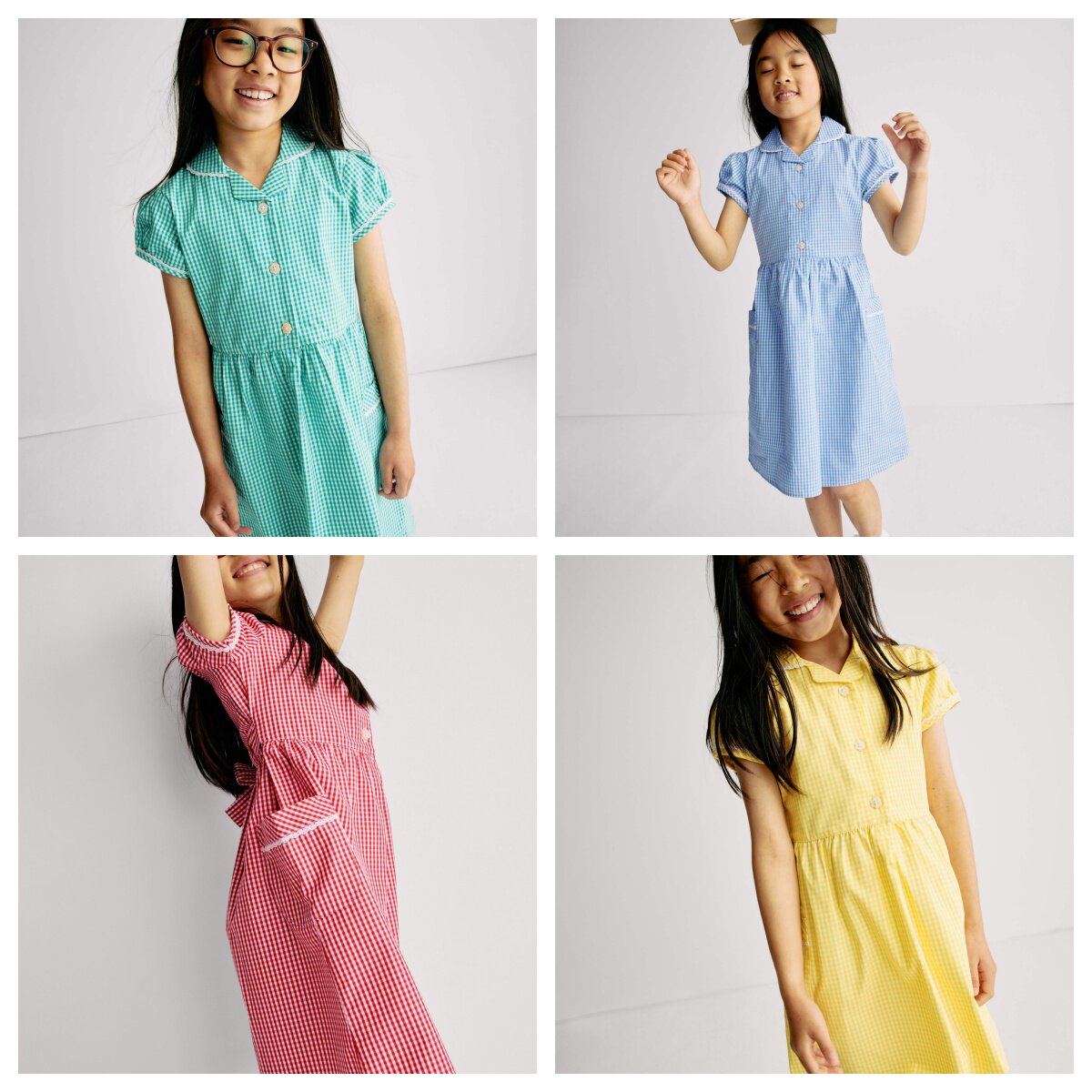 英国代购正品07.04 名品MS 女童新款 夏季迷你格子活力校服连衣裙