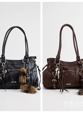 英国代购正品10.18 名品UO 女包新款 复古风做旧设计大容量单肩包