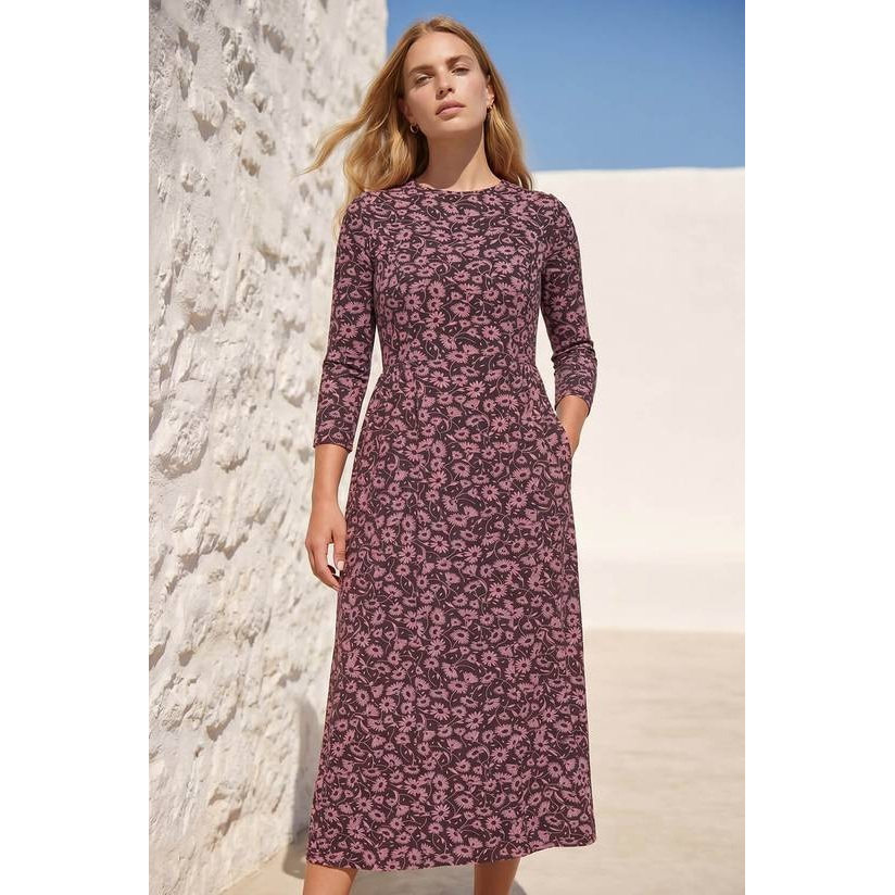 英国代购正品07.25 名品DP 女装新款 时尚碎花长袖百搭连衣裙