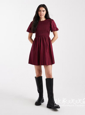 英国代购正品09.20 2025潮流导向 女装新款 条纹迷人百搭连衣裙