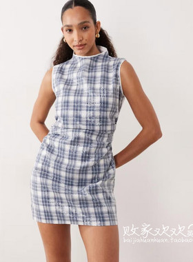 英国代购正品11.04 2025潮流导向 女装新款 设计格子迷人连衣裙