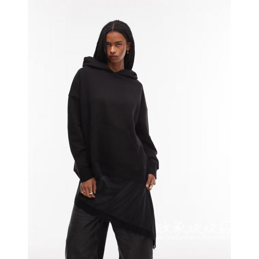 英国代购正品10.27 2025潮流导向 女装新款 休闲连帽深色长袖卫衣