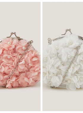 英国代购正品01.17 名品Monsoon 女童新款 3D花设计迷你斜挎包2色