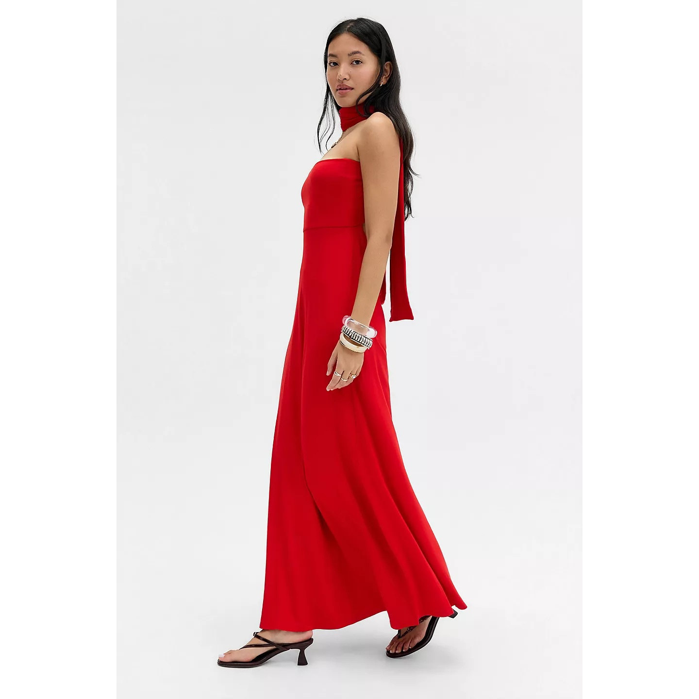 英国代购正品06.22 名品UO 女装新款 时尚抹胸设计长款百搭连衣裙