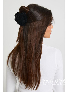 英国代购正品12.13 名品Boohoo 饰品新款 时尚设计花朵黑色半抓夹