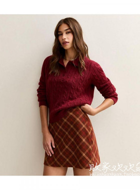 英国代购正品08.26 名品NL 女装新款 菱格迷笛设计百搭半身裙